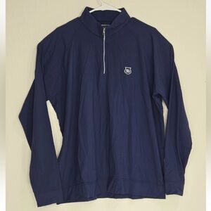 Holderness & Bourne Mens The Westland 1/4 Zip Pullover Navy LOGO Golf Active XL